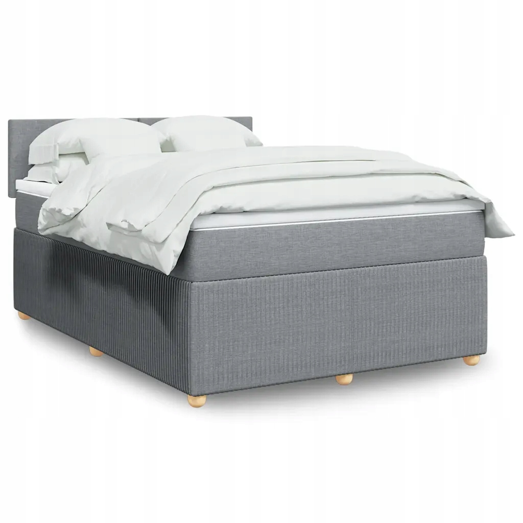 Box spring postel s matrací světle šedá 160 x 200 cm textil Šedá 3287500
