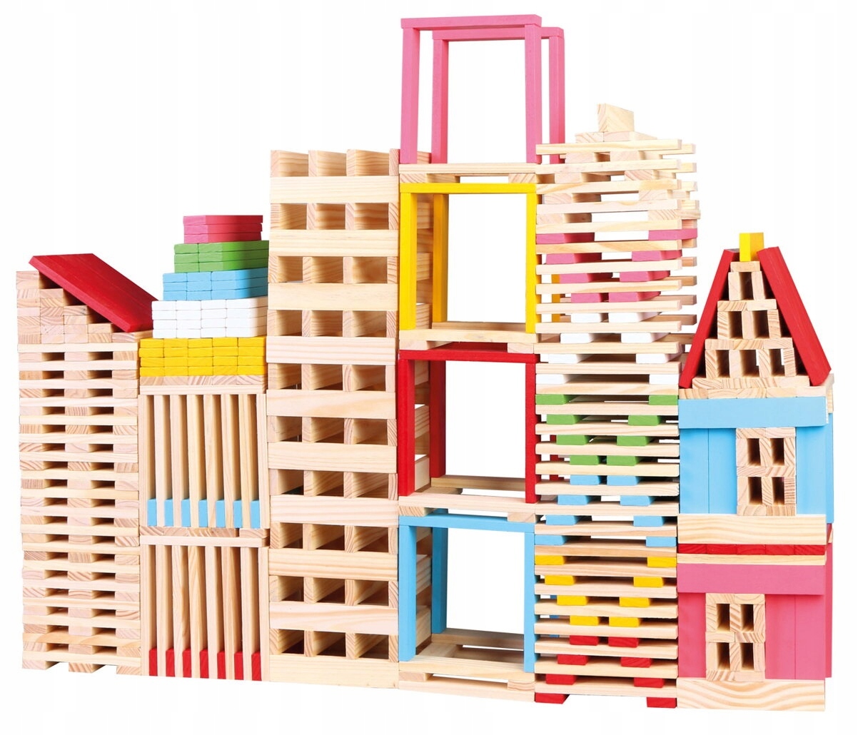 

Klocki Drewniane Kolorowe Planks 150 Sztuk Bino