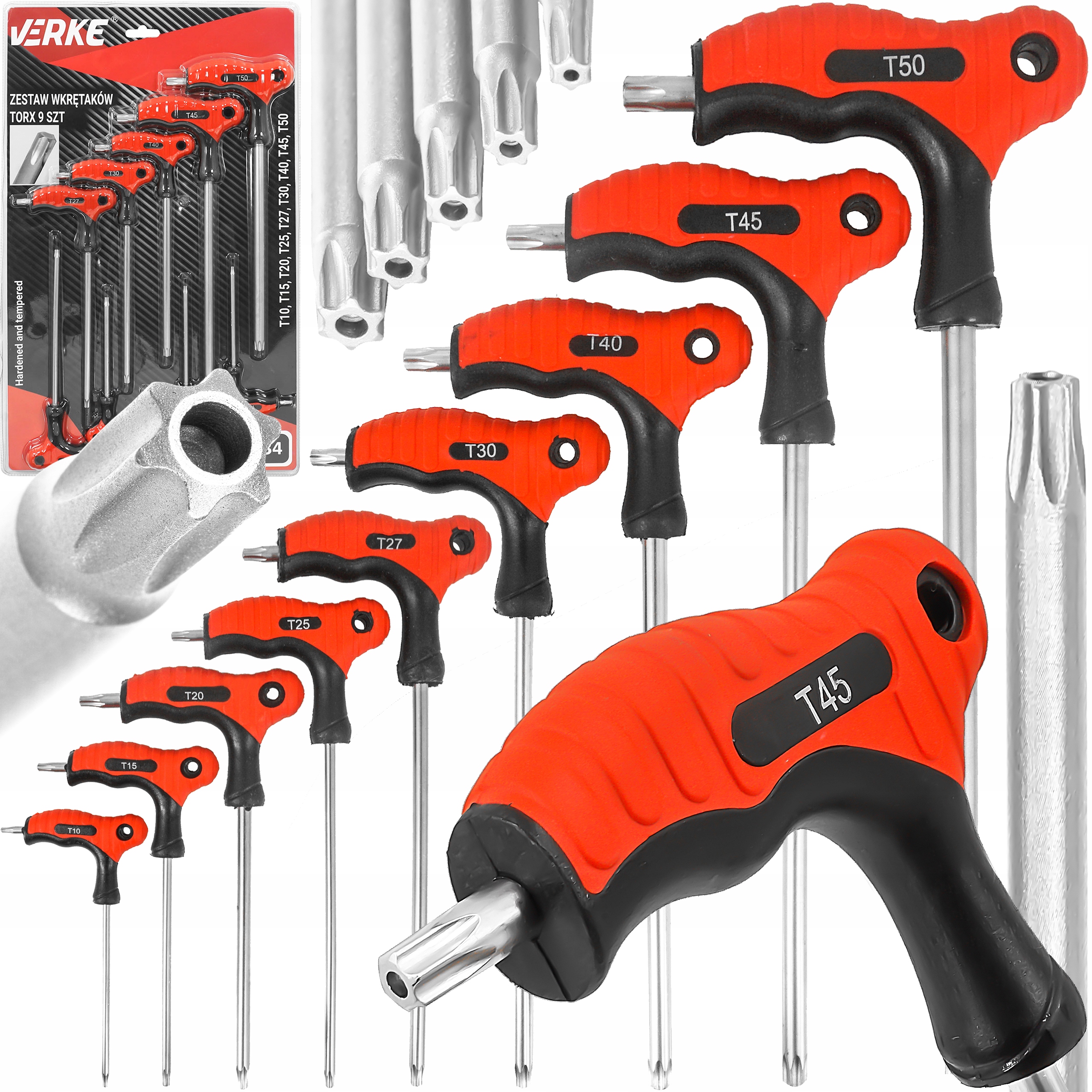 WKRĘTAKI KLUCZE KĄTOWE TORX MŁOTKI MŁOTECZKI ZESTAW 9EL Kod producenta V86434