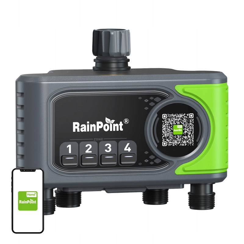 RainPoint 4-zónový WiFi ovládač zavlažovania a aplikácia IP65