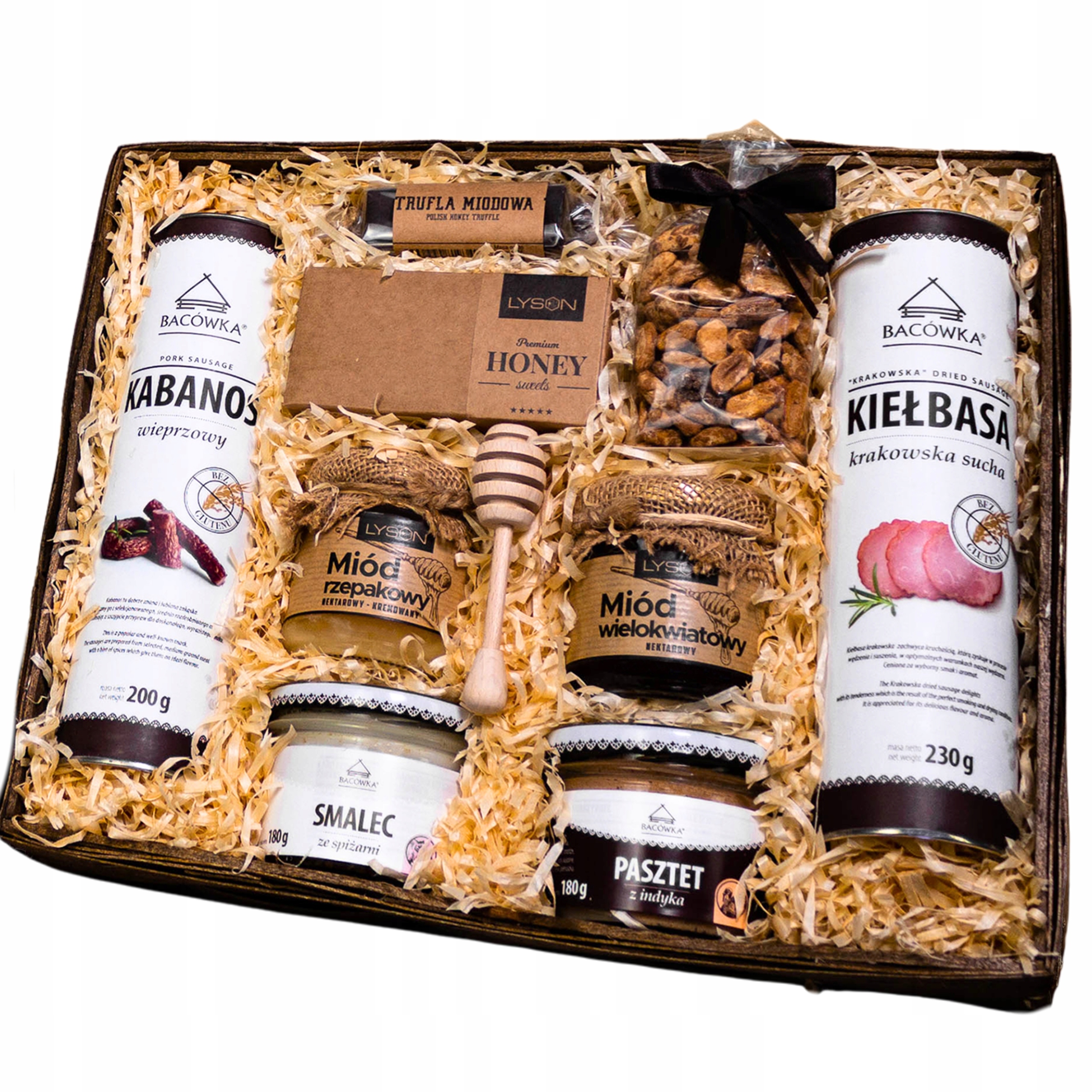 Velký Dárkový Koš Pro Něj Klobása Kabanos Sádlo Med Sladkosti