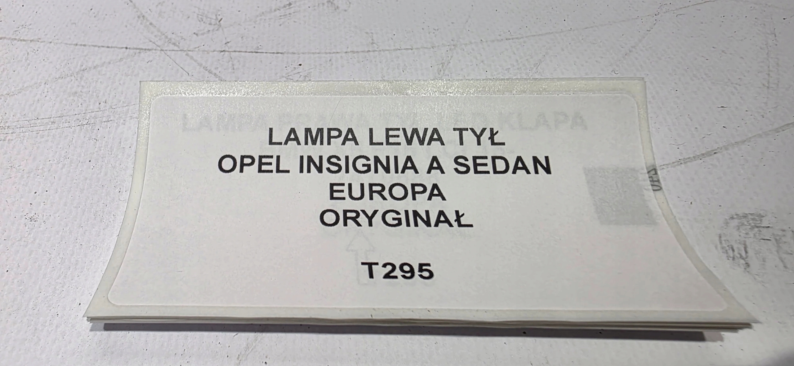 light left rear part OPEL INSIGNIA A sedan original EUROPA