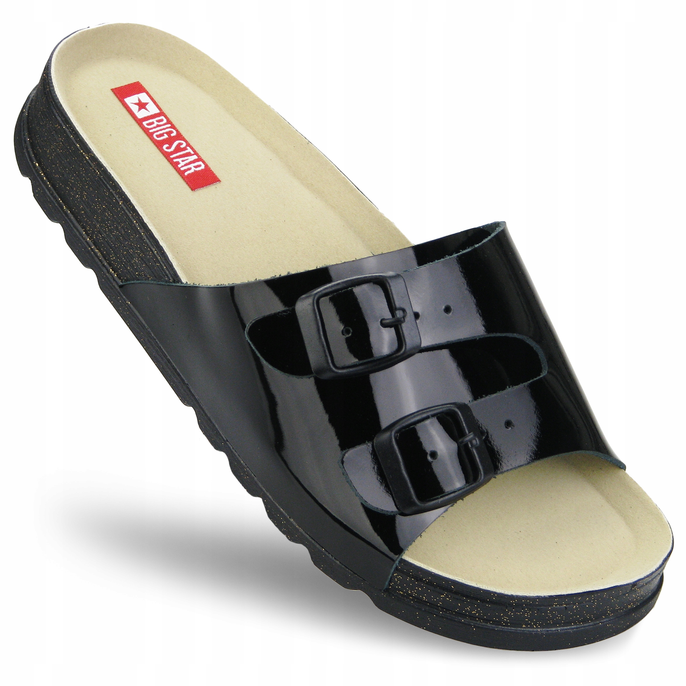 

Klapki damskie Big Star Skóra JJ276040 korek 40