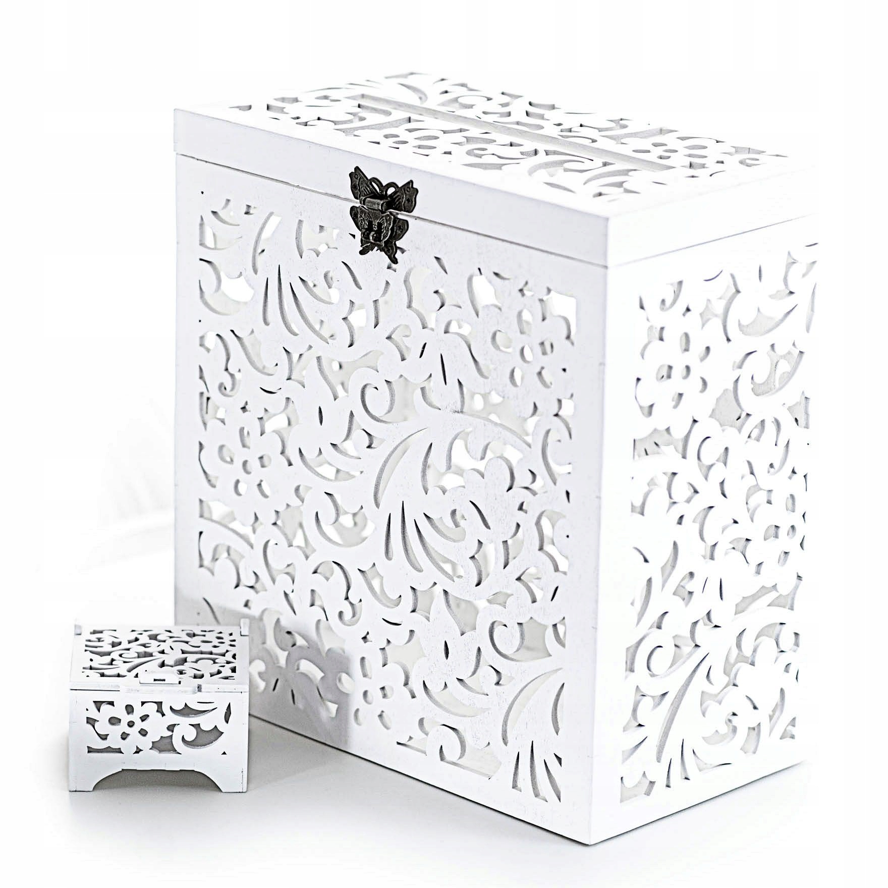 Skrzynka na koperty ślubne + pudełko na obrączki.