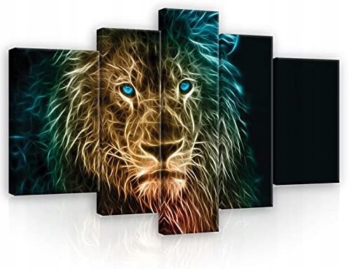 Obraz 170x100 Lev majestát sila energia sila oči fraktál jasná dynamika