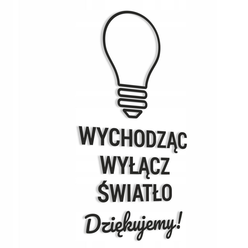 

Wychodząc Wyłącz Światło czarna naklejka 7x13