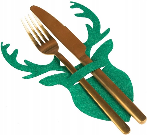 

Świąteczna Podkładka Pod Sztućce Renifer Zielony