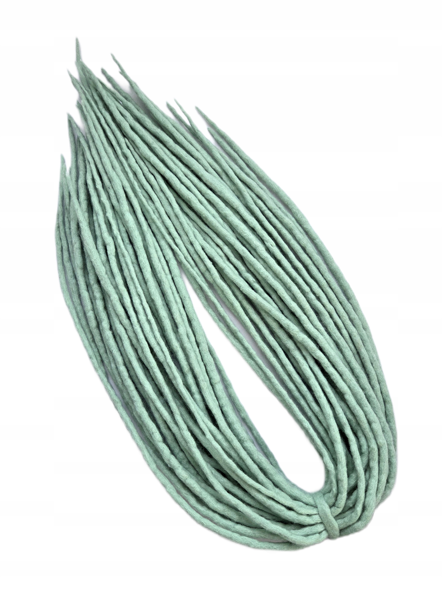 Dredloky Dredy vlněné, ručně vyráběné, zelené, Pastelová Máta, 40 kusů