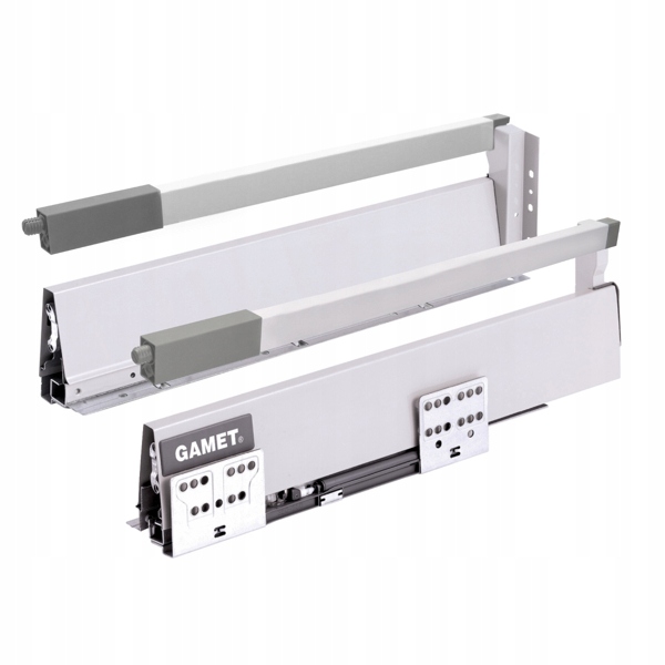 Gamet, Szuflada Gamet BOX22, średnia, szara, 350mm, relingi kwadratowe