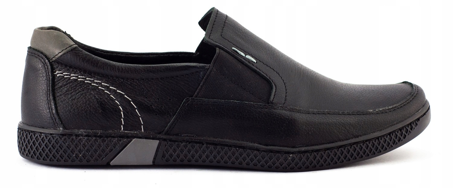 

Buty Męskie Slip On Skóra Polskie 912 Czarny 45
