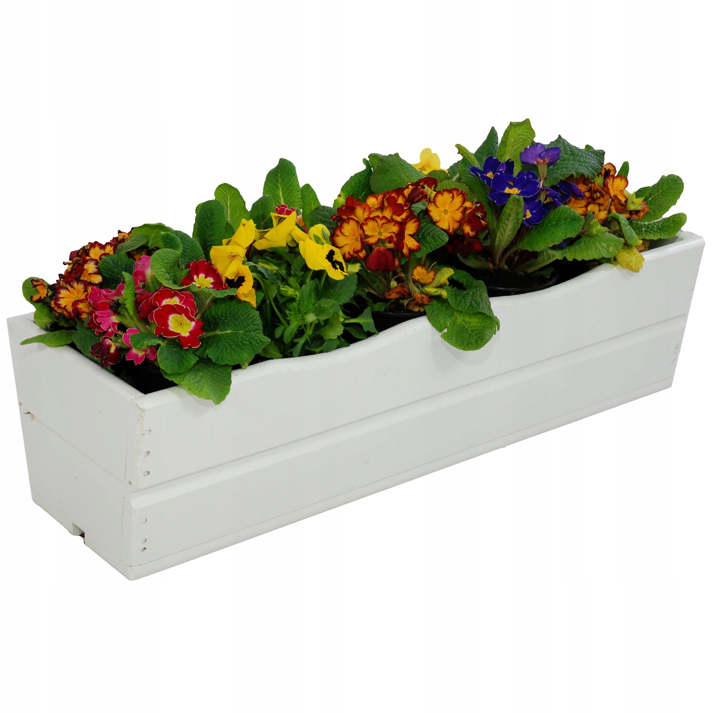 SKRZYNKA BALKONOWA OGRODOWA DREWNIANA 64 CM BIAŁA