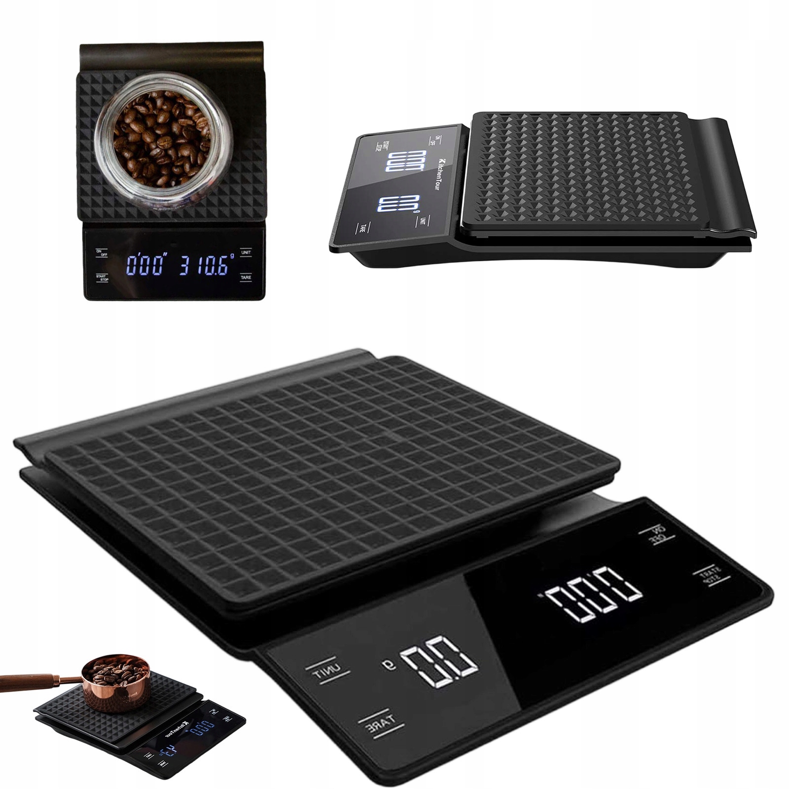 Waga Kuchenna Akumulatorowa 3000g z Dotykową Diodą Led, Timer, 0.1g Precyzja