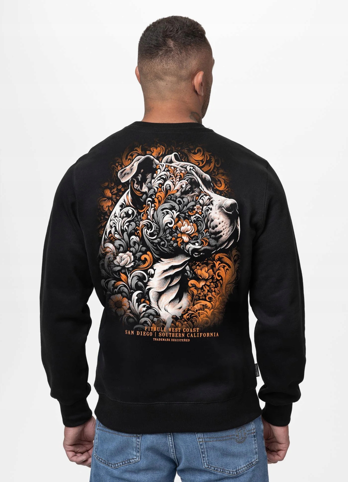 Pánská Mikina Crewneck Pit Bull Tattoo Černá S