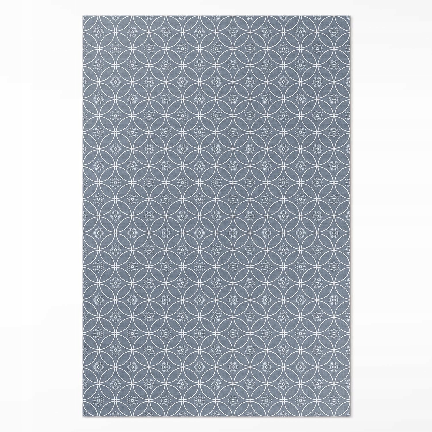 Vinylový koberec s grafikou Vzor pichľavé pravidelné kruhy a kvety 120 x 180 cm