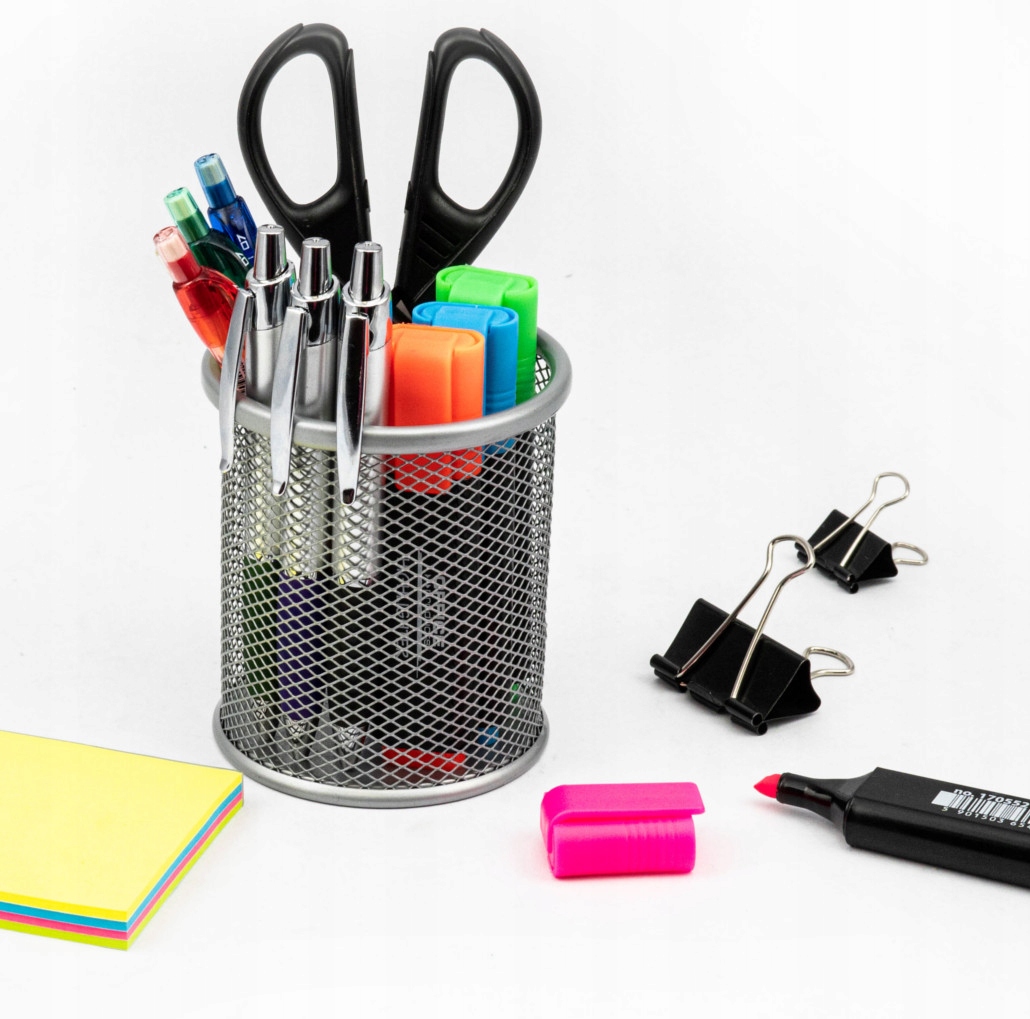 POJEMNIK NA DŁUGOPISY Szary Metalowy Marka Hexagon