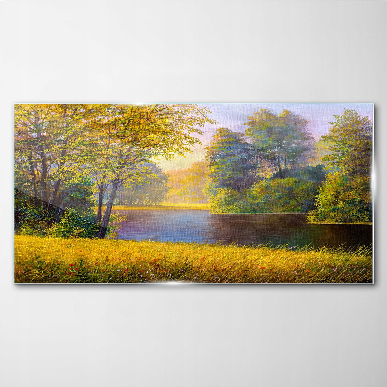

Foto-obraz szklany Las rzeka przyroda 100x50 cm