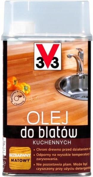 

V33 Olej do Blatów Kuchennych Bezbarwny 0,5L 3V3