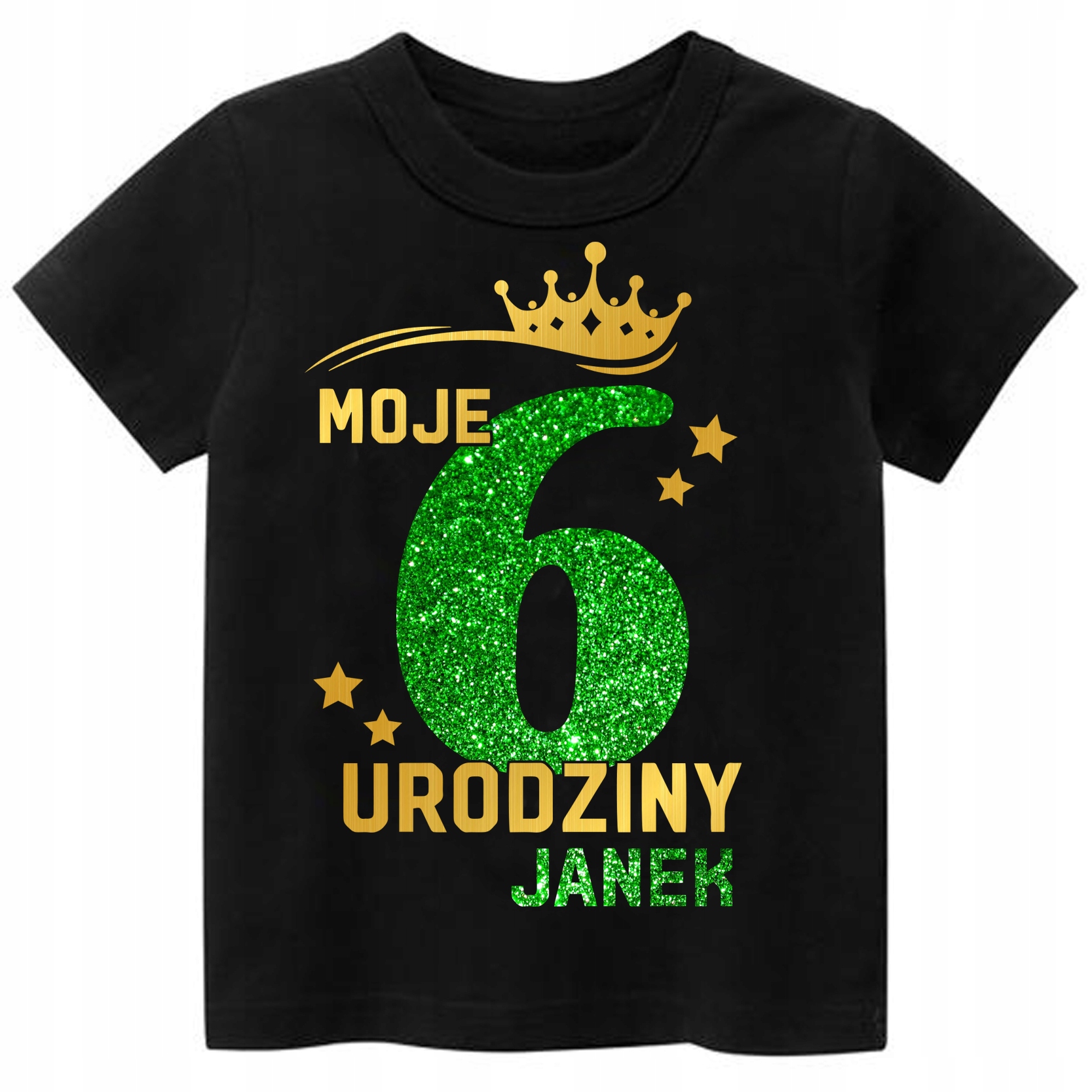

Koszulka Urodziny Moje 6 Urodziny Brokat Imię 122