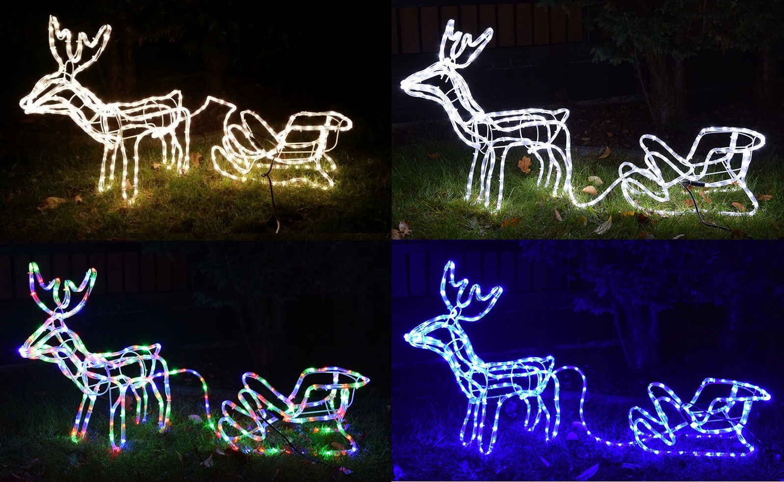 ZAPRZĘG RENIFER Z SANIAMI ŚWIECĄCY LED 3D+ MIKOŁAJ Marka inna