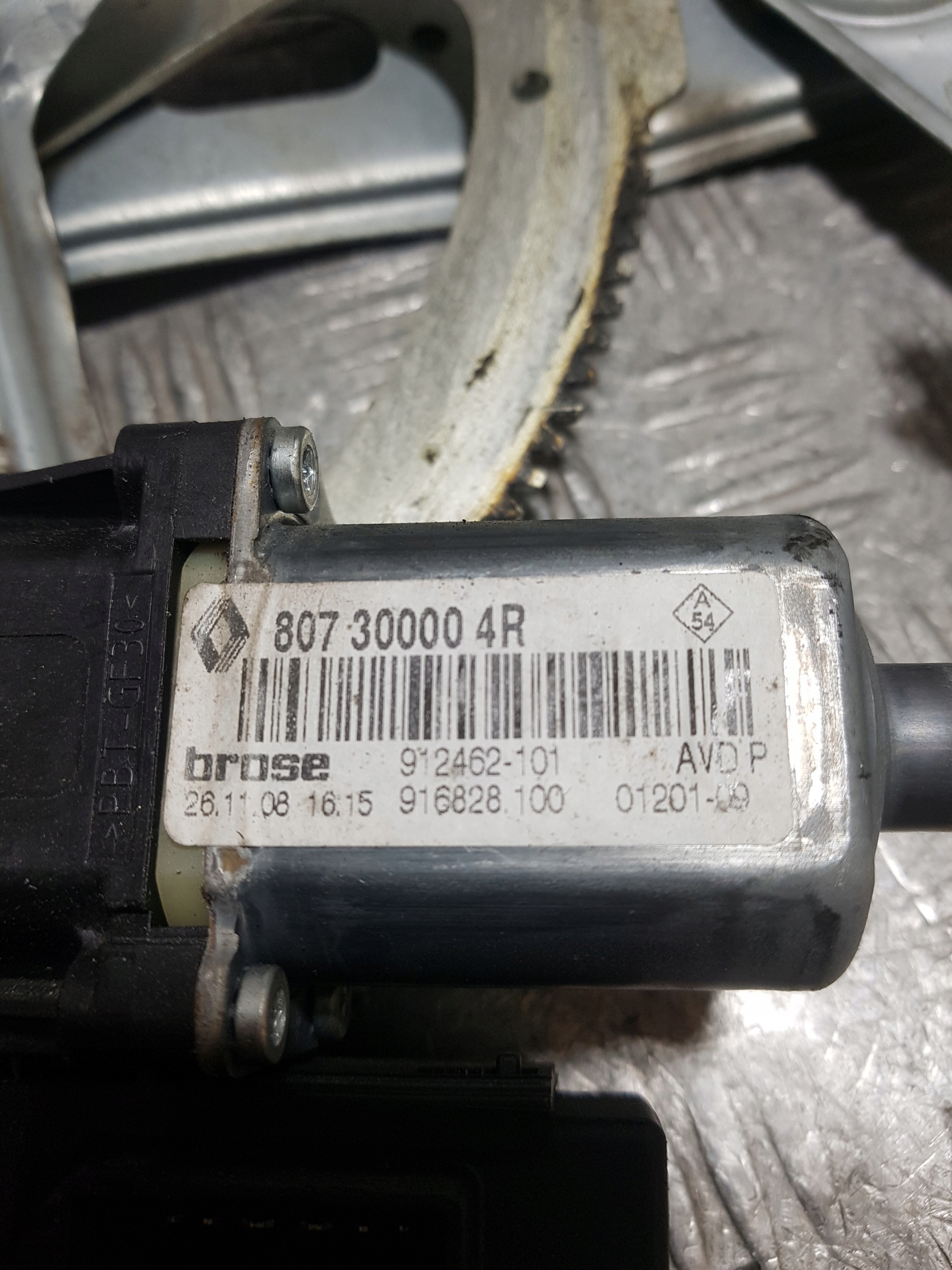 ELE mechanism windows right front RENAULT MEGANE 3 0130822478 966036-102