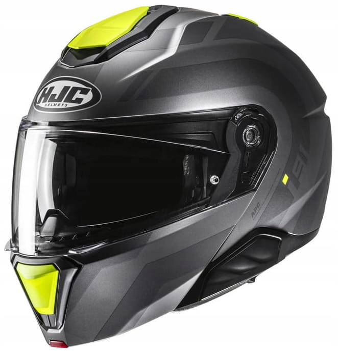 Hjc I91 Arven Grey Yellow Motocyklová Prilba Modulárna Šedá Žltá