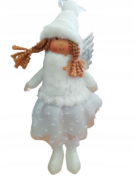 Aniołek świąteczna figurka laleczka 30 cm biały EAN (GTIN) 8720194052365