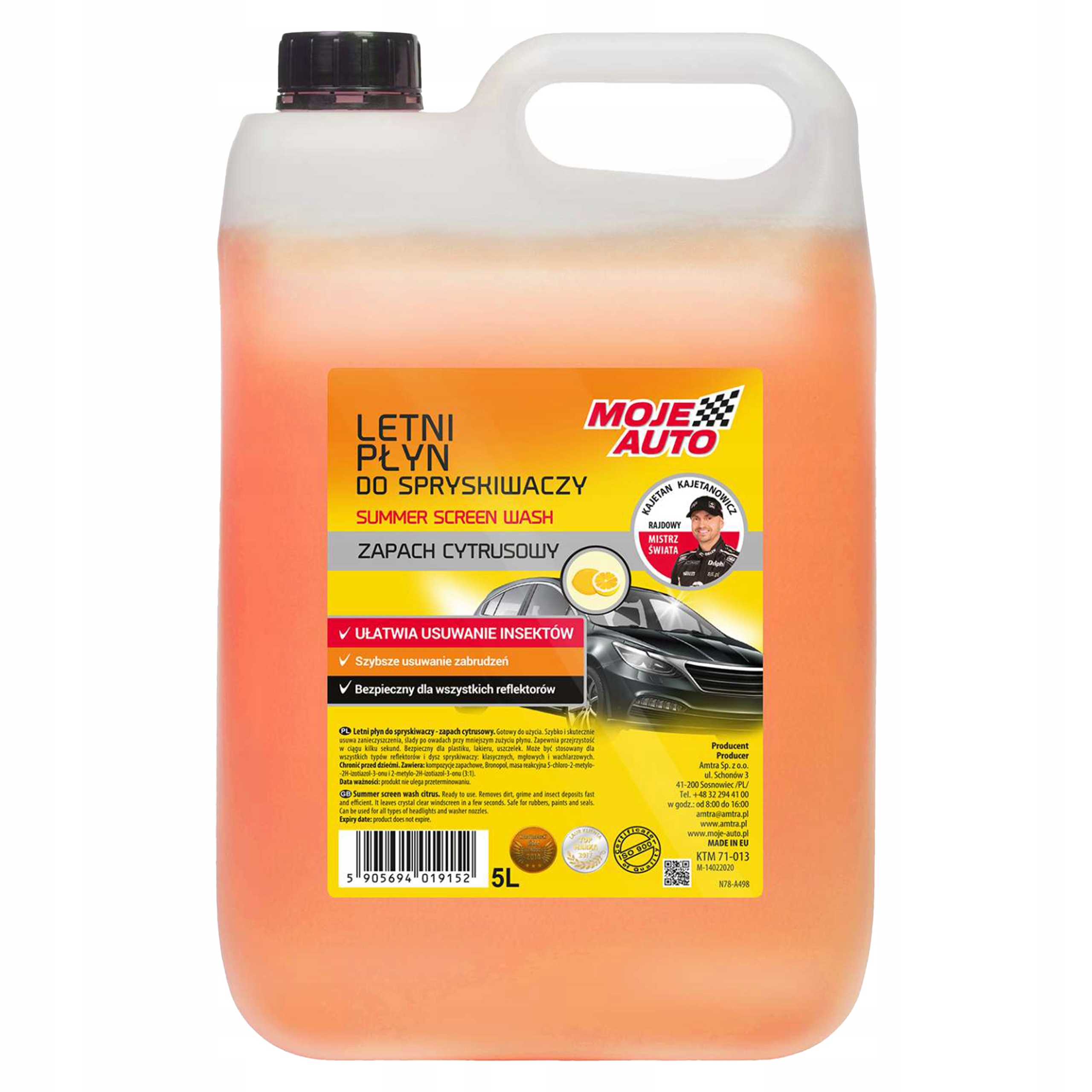 Płyn do spryskiwaczy letni Moje Auto 5L