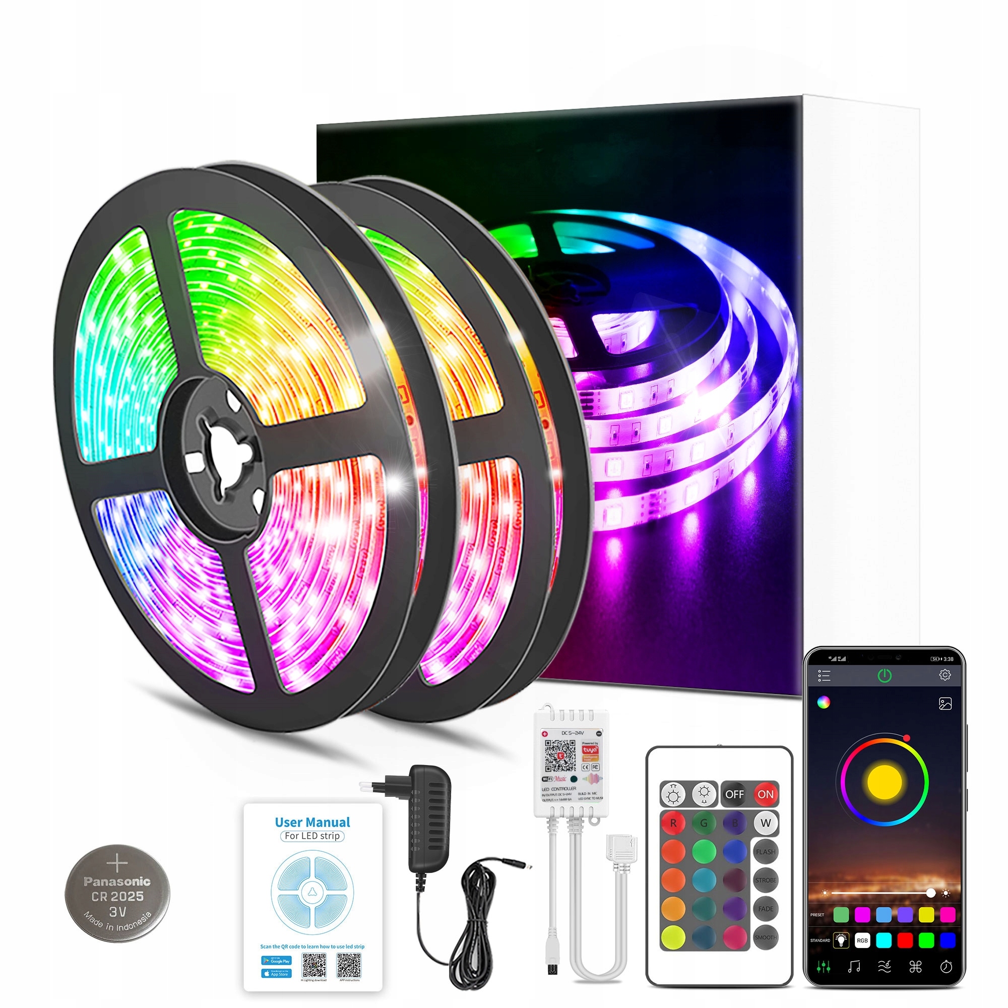 

Taśma Led 30M Rgb 5050 WiFi Pilot Aplikacja Tuya