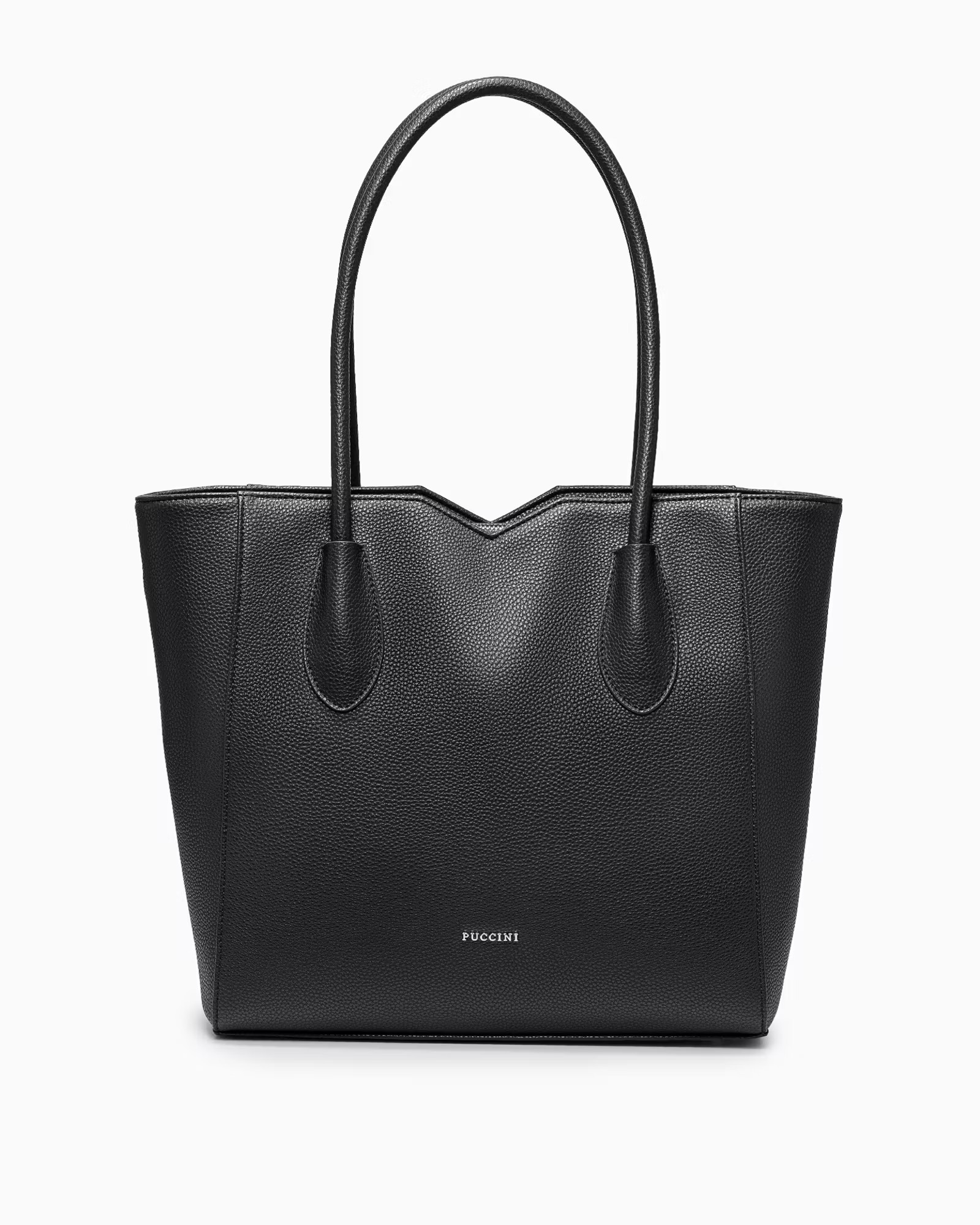 Velká dámská shopperka Puccini BML053D-1 s výřezy A4, černá ekokůže