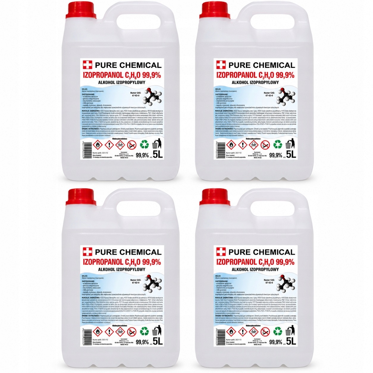 Isopropylenový Alkohol Odmašťovač Ipa 99,9% 4x5L Pure Chemical