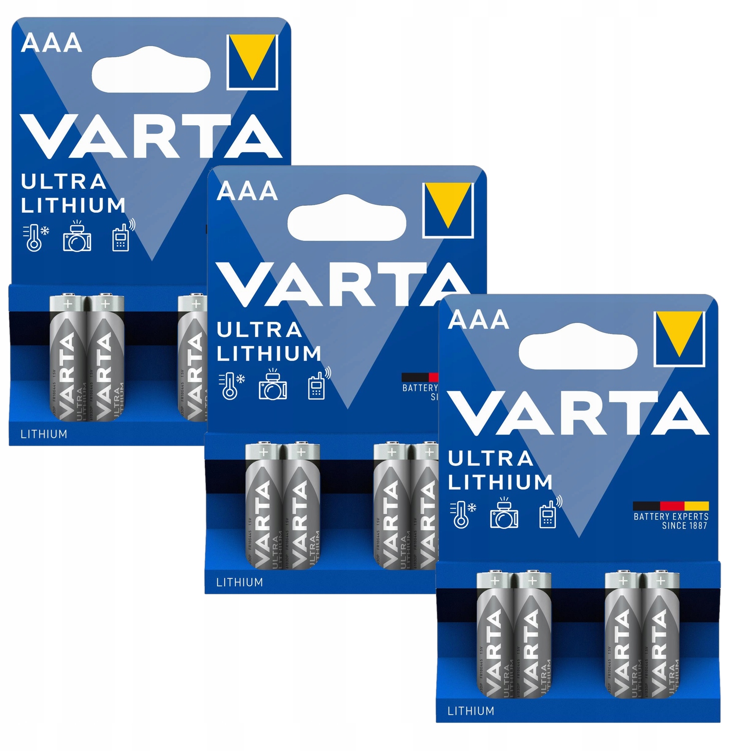 Varta Ultra Aaa Lithiová baterie Tužkové Baterie malý fotoaparát blesk 4ks x3