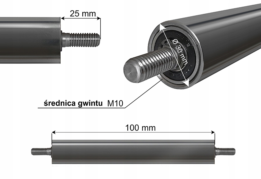ROLKI TRANSPORTOWE ROLOTOK fi 30 L-100