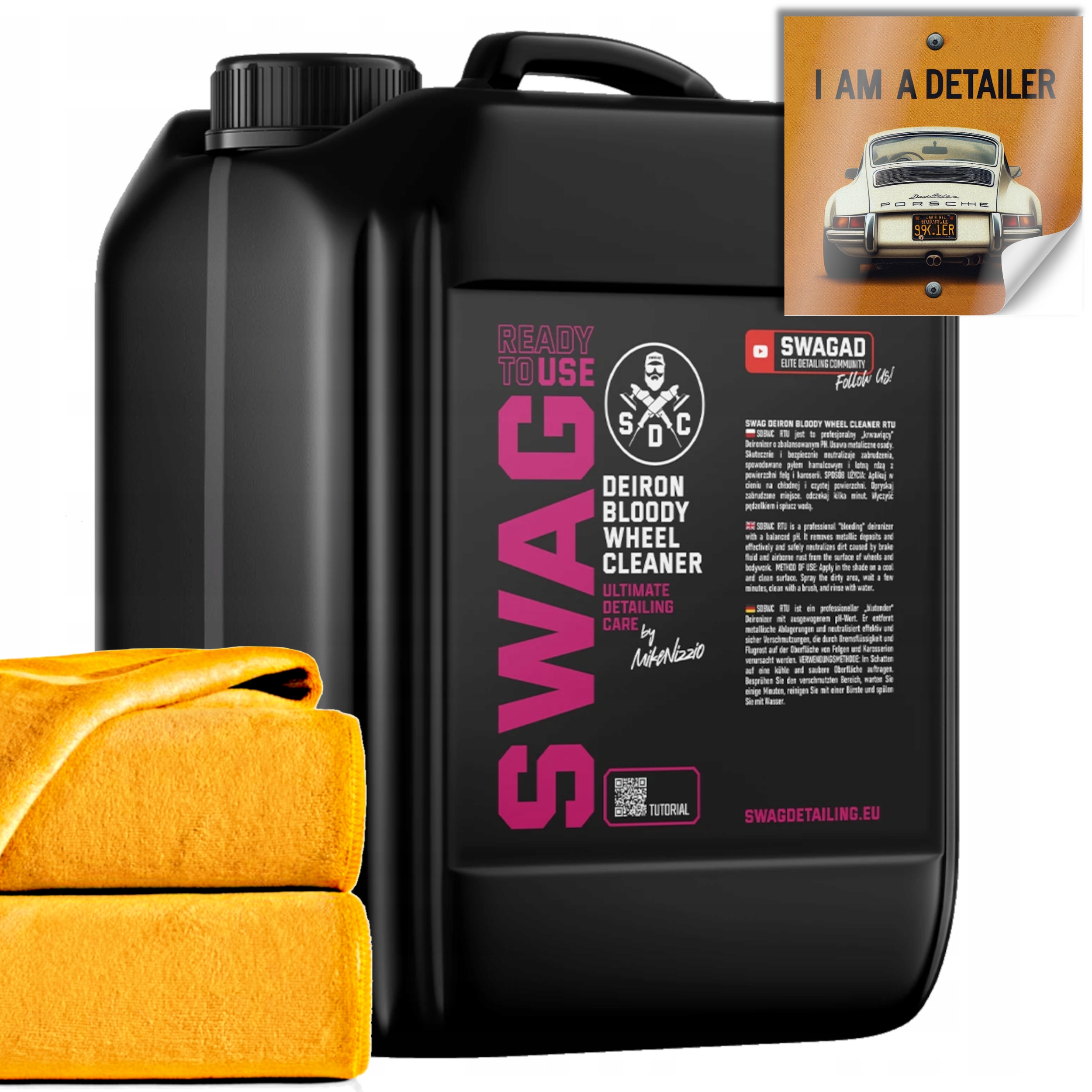 Swag Deiron Bloody Wheel Cleaner Rtu Tekutý prostriedok na čistenie diskov Čistiaci prostriedok Auto 5L