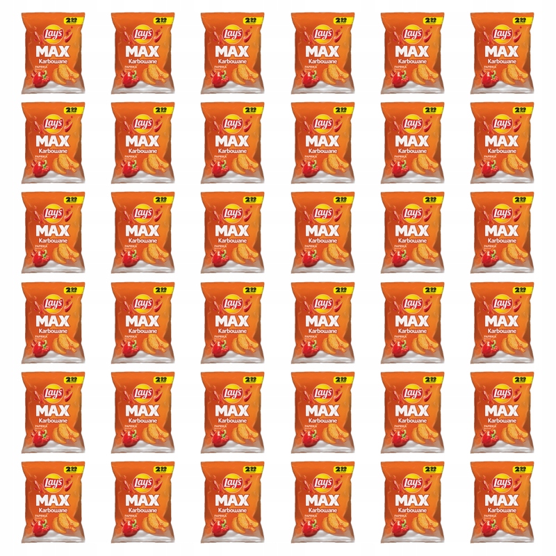 Lay's Max Karbované Chipsy s paprikovou příchutí 40 g X36
