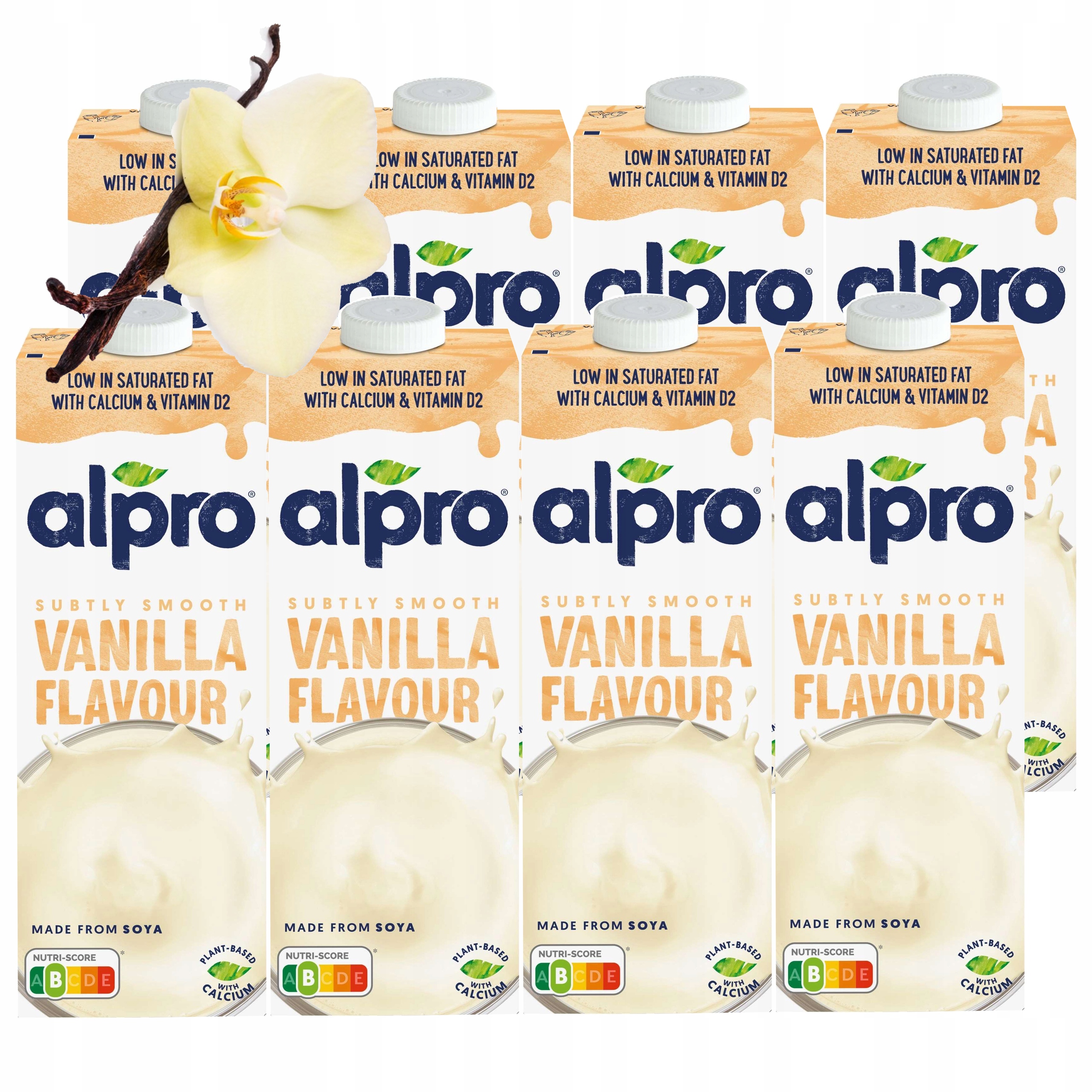 Zestaw Napój roślinny Alpro Vanilla Ogrinal Sojowe Waniliowe 8x1l