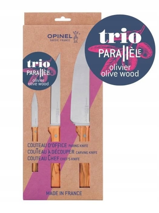 Opinel Sada nožov Trio Parallele Olive 002494