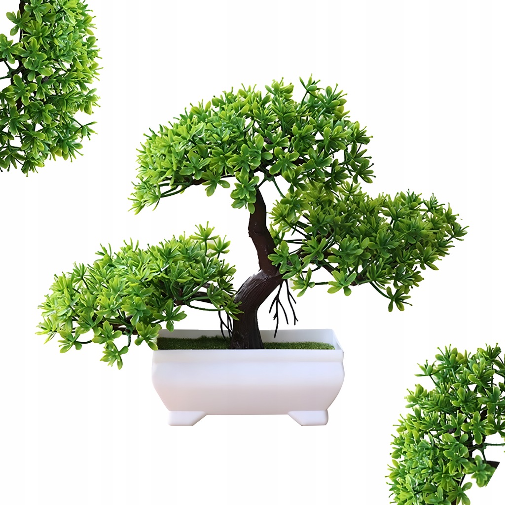 ŚLICZNA DEKORACJA SZTUCZNE DRZEWKO ZIELONE BONSAI OZDOBA WYSOKA JAKOŚĆ 26CM