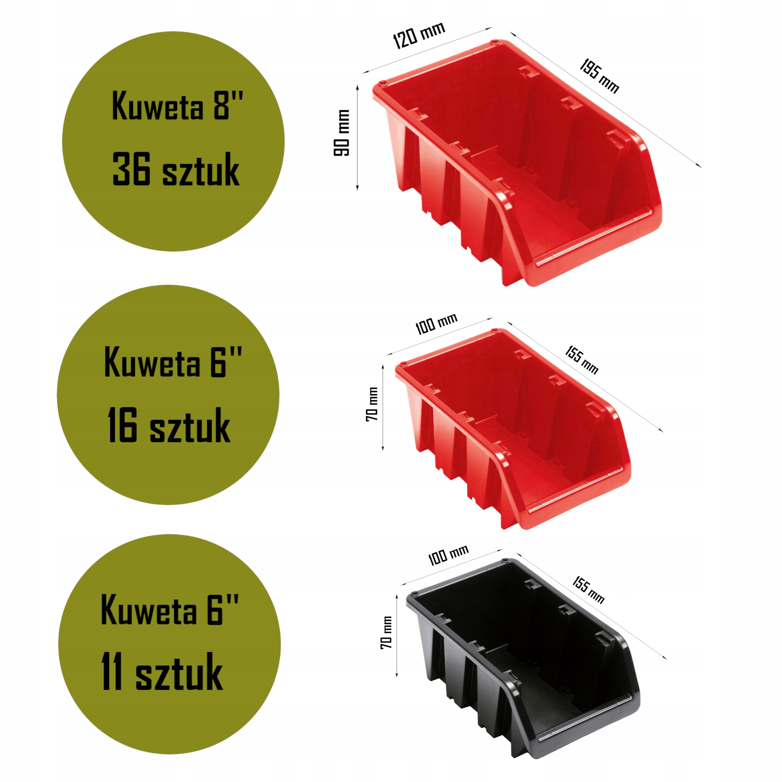 TABLICA ŚCIANKA NARZĘDZIOWA 115 x 117cm 63 kuwety Rodzaj tablica z elementami