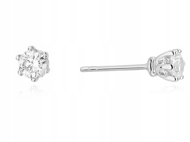 Zlaté náušnice 585 Jemné S Brilianty 1,10g s diamanty pro ni 14k