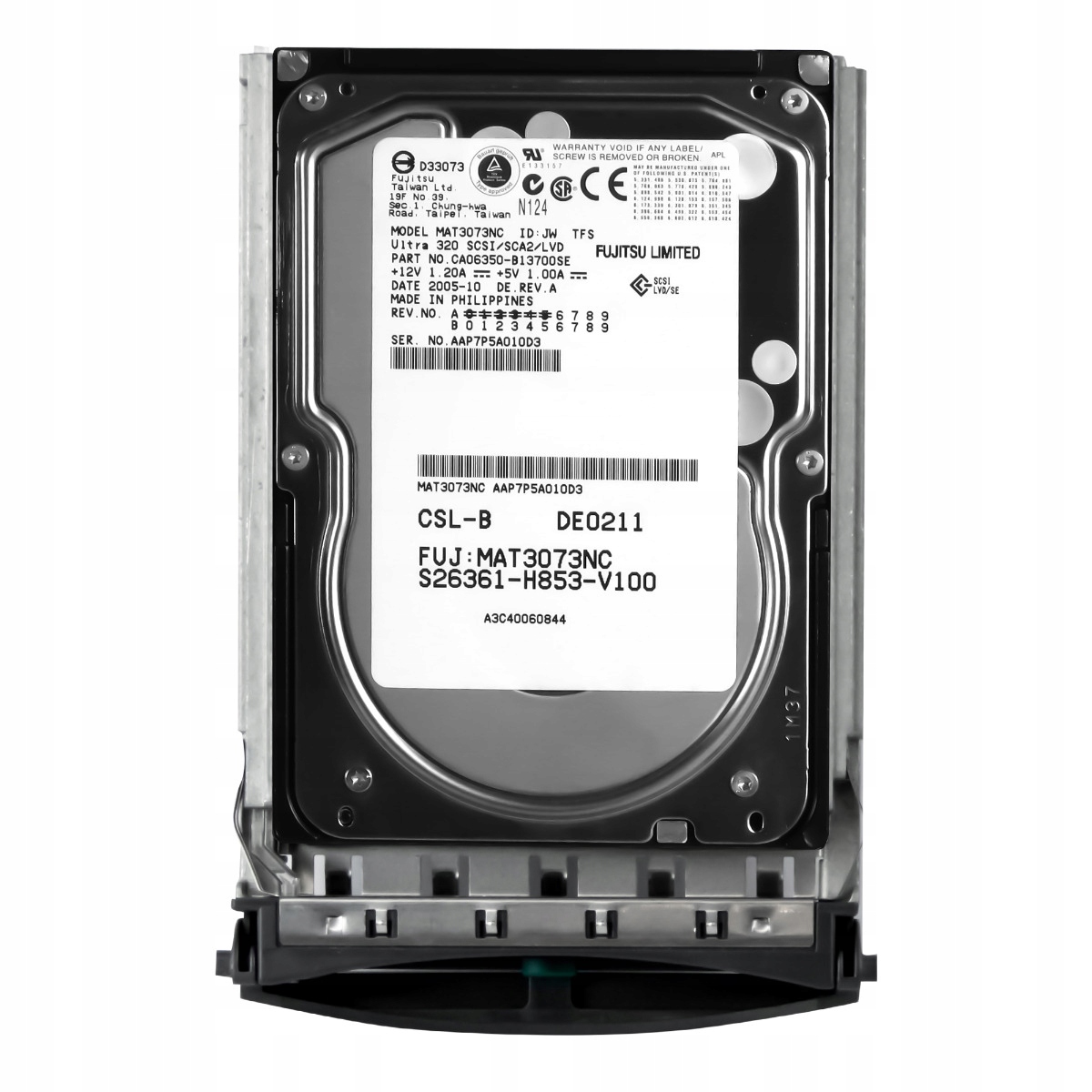 Fujitsu S2361-H853-V100 A3C40060844 73GB 10K Scsi U320 3.5'' MAT3073NC 73GB Scsi Hdd, 10 000 ot./min, 3.5"