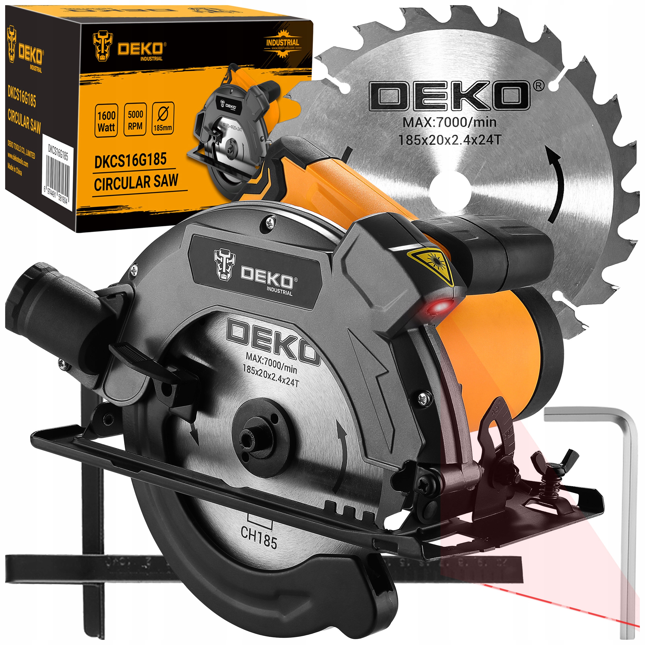 Kotoučová Pila Ruční Pila Na Dřevo 1600 W 2 Kotouče 185 MM Deko