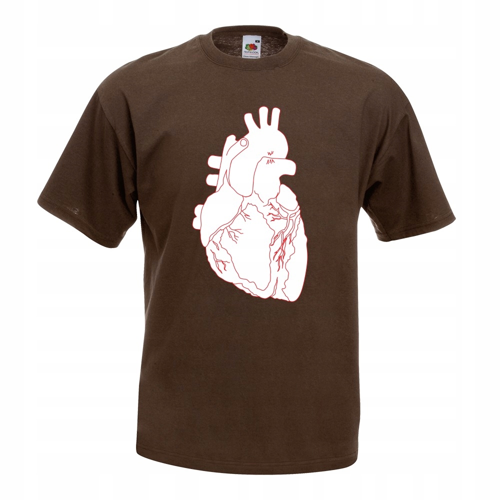 

Koszulka serce anatomia XXL brązowa