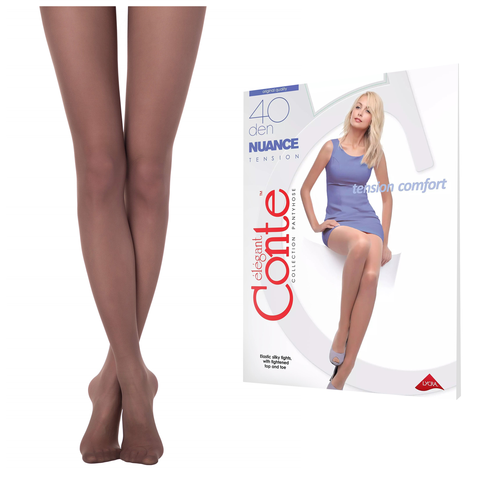 

Rajstopy Conte Nuance 40 den lycra Mocca 4 matowe