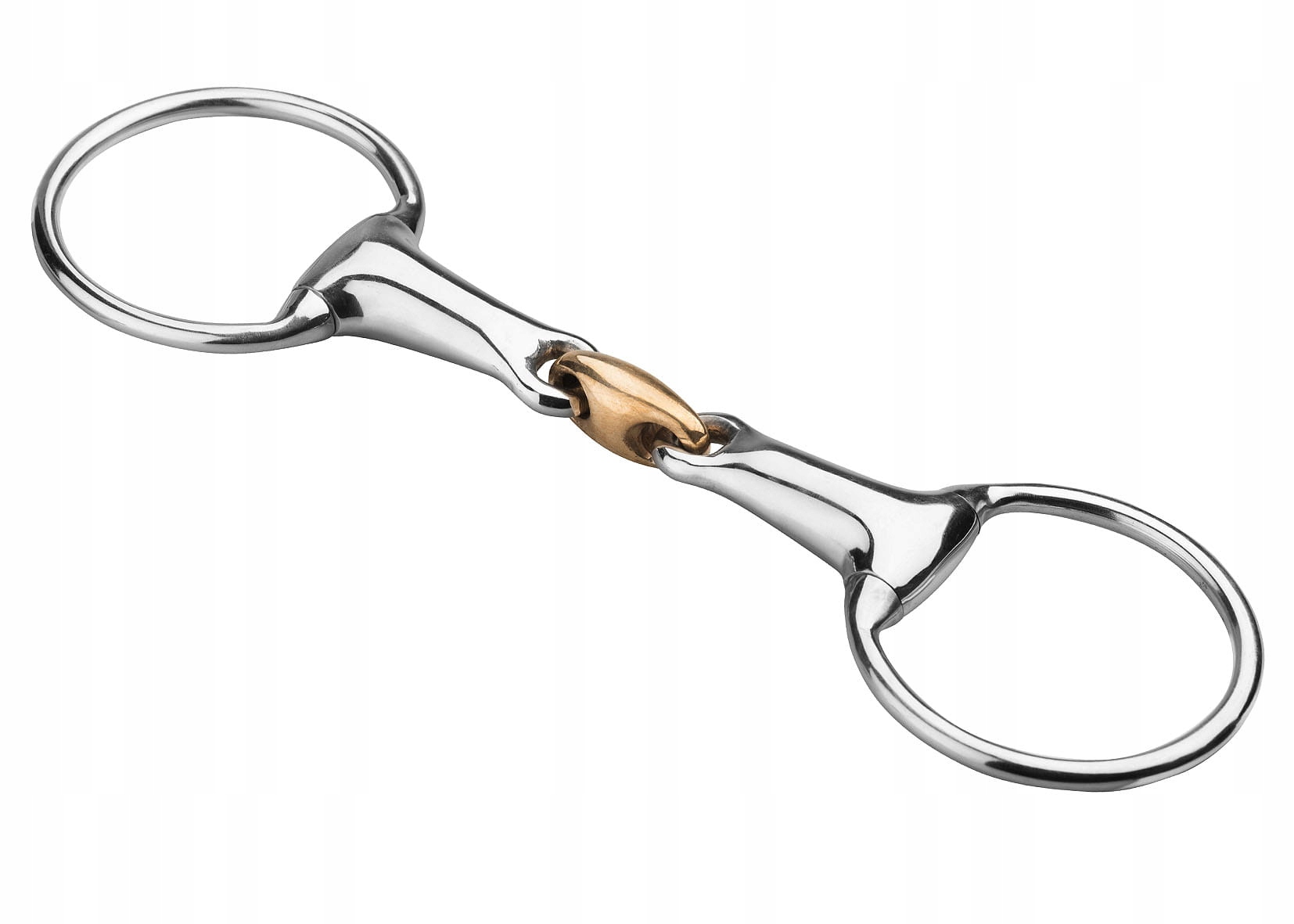 Wędzidło oliwkowe Start puste podwójnie łamane miedziany łącznik 12,5