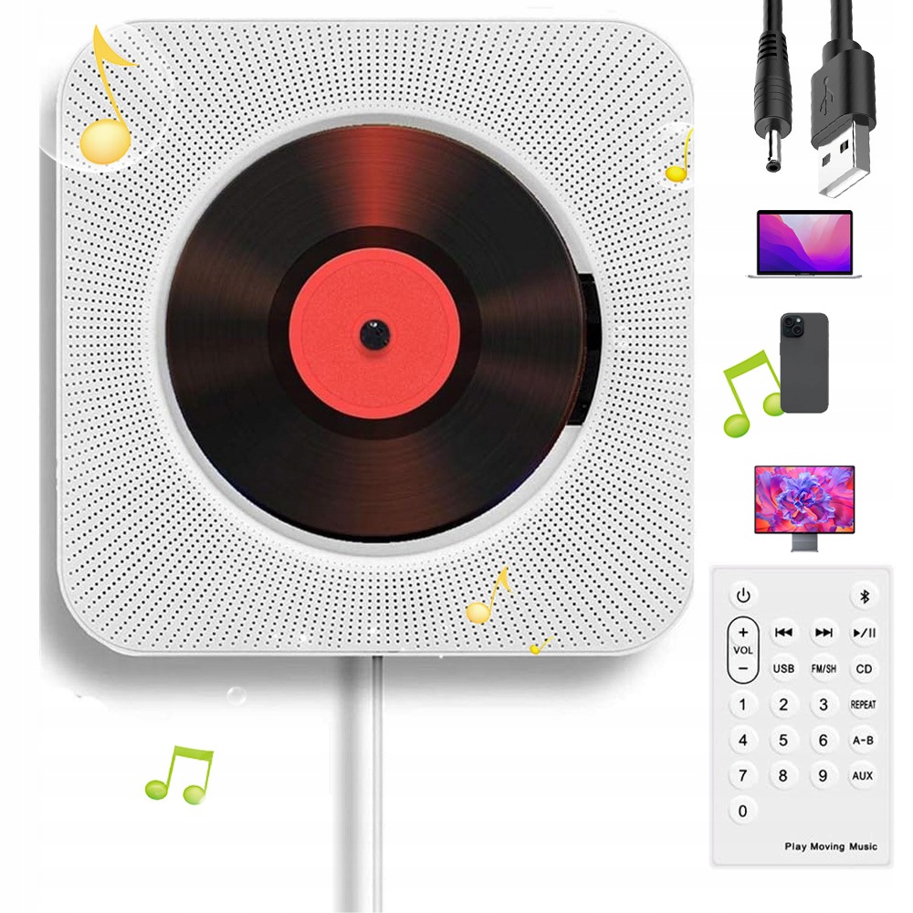 Přenosný Přehrávač CD Reproduktor Bluetooth Rádio Nástěnné Domácí Rádio Fm Rádio