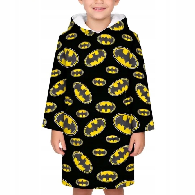 Kocobluza Batman Koc Z Kapturem Bluzowy Szlafrok Batman 122-164 (7-14 Lat)