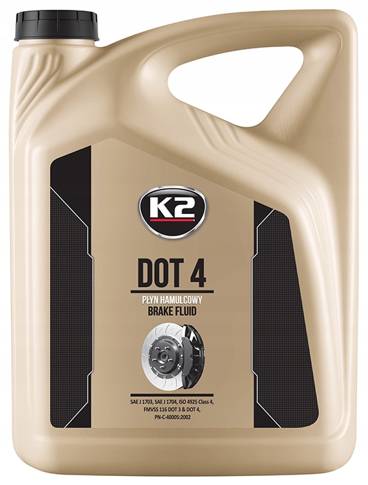 K2 тормозная жидкость DOT 4 230°C 5L