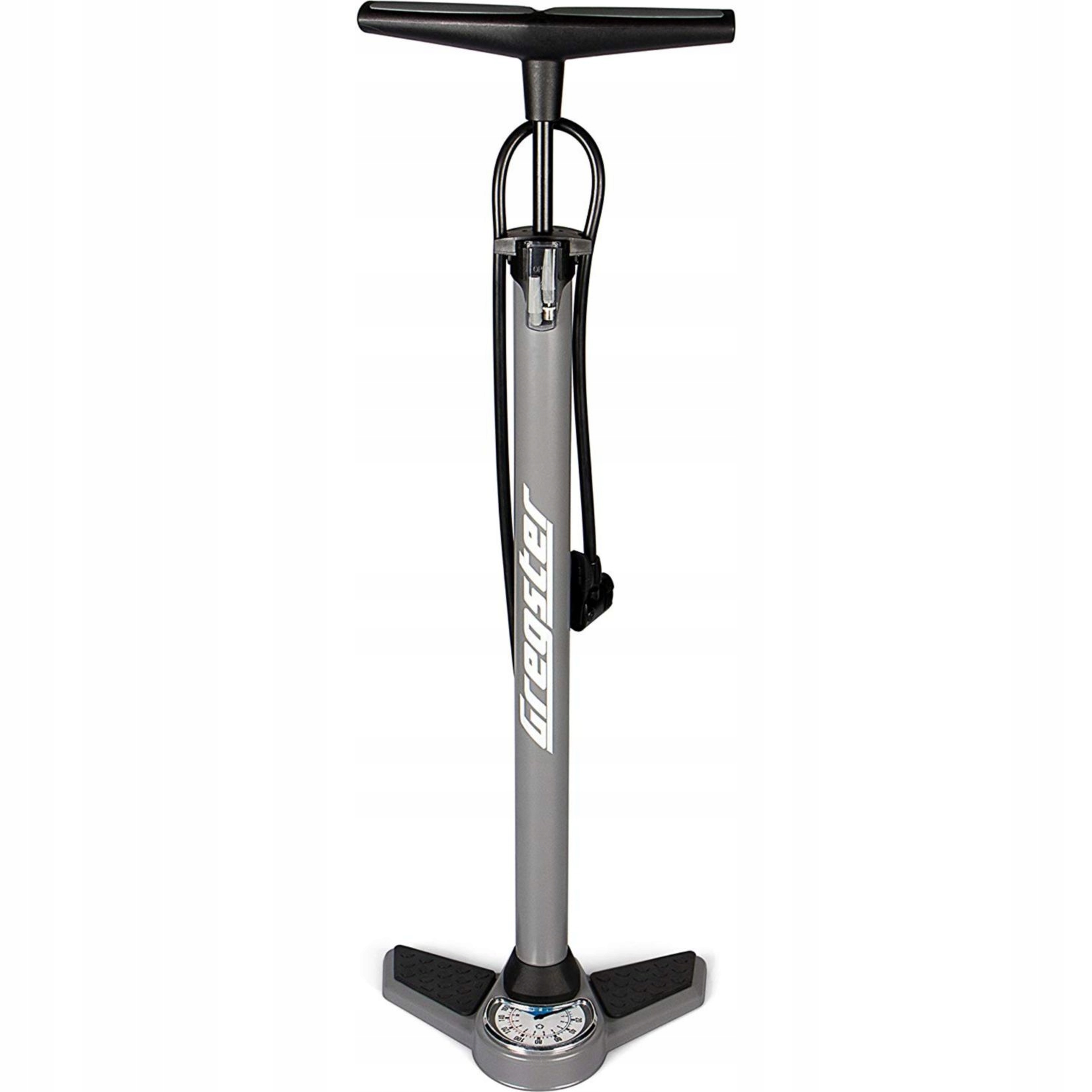 Pompka rowerow samochodowa podłogowa Gregster +adaptery 38mm