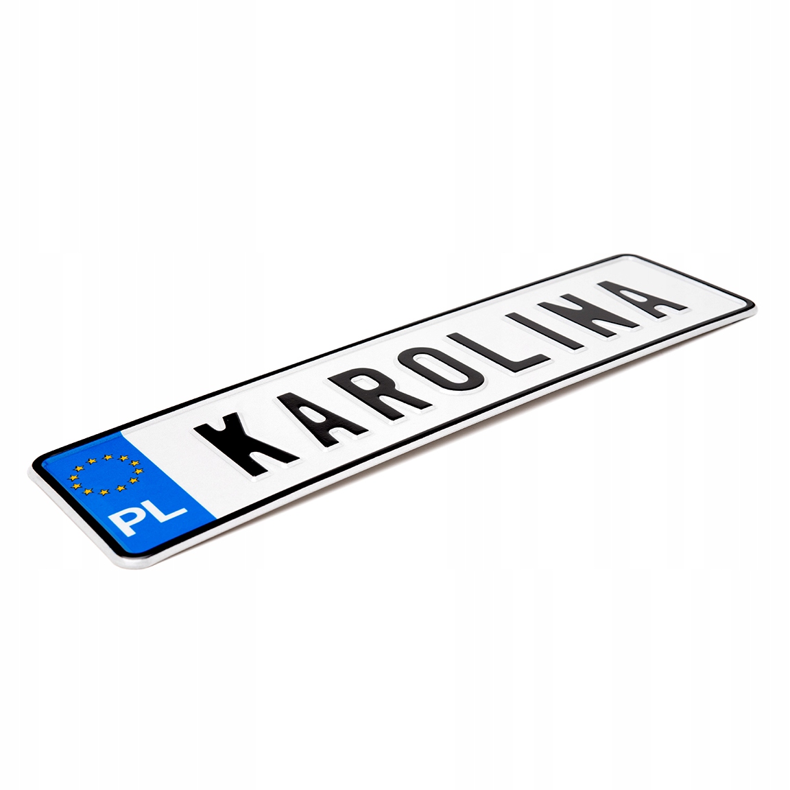 

Tablica polska 340x90 mm tłoczona mała imienna alu