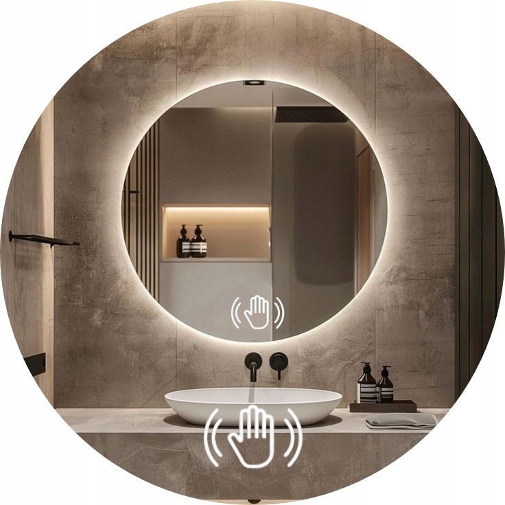 Okrúhle Zrkadlo Led 80 cm So Senzorickým Vypínačom Na Pohyb Led Cob